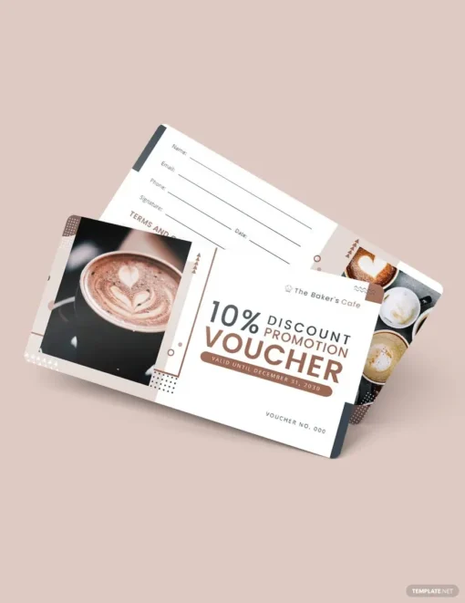 Phiếu quà tặng - Gift vouchers Cafe Promotion Voucher Editable 0