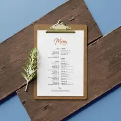 Thực đơn - Menus 18 Thực đơn - Menus Free Clipboard A4 Menu Mockup PSD Set 2