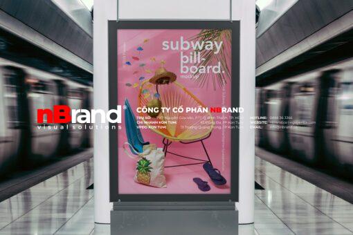 Backlit Film 001 subway billboard mockup psd