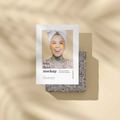 Tờ rơi A5 - A5 Leaflets 16 Tờ rơi A5 - A5 Leaflets A6 Flyer on a Stone Mockup 1536x1075 1
