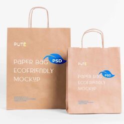 Túi giấy Kcraft - Kraft Paper Bags Eco Paper Bag Mockup 1536x1229 1