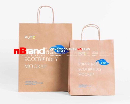 Túi giấy Kcraft - Kraft Paper Bags Eco Paper Bag Mockup 1536x1229 1
