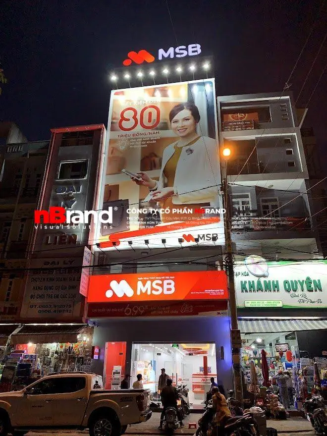 Hộp đèn bạt hiflex 9 Làm hộp đèn in bạt hiflex ngân hàng MSB Bank Kon Tum