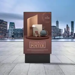 Backlit Film 14 Backlit Film Outdoor City Advertising Billboard Poster Mockup