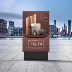 Backlit Film 14 Backlit Film Outdoor City Advertising Billboard Poster Mockup