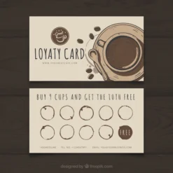 Thẻ tích điểm - Loyalty Card coffee shop loyalty card template with elegant stye 23 2147876993
