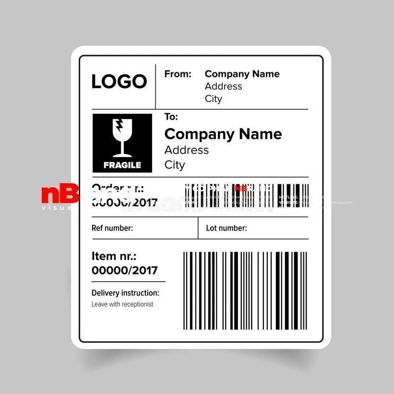 shipping-label-template-sticker-vector-91004160 Nhãn Vận Chuyển - Shipping Labels shipping label template sticker vector 91004160