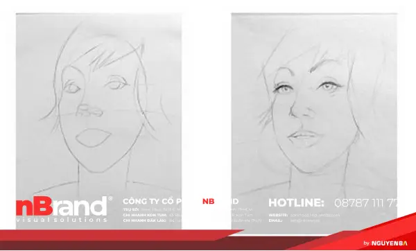 Phác hoạ khuôn mặt một người với chì than 11 step 3