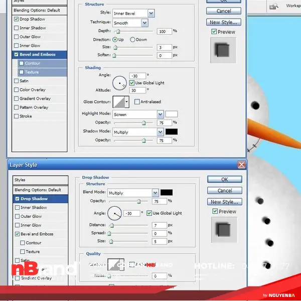 Tạo Người Tuyết và Bông Tuyết Lấp Lánh trong Photoshop 13 Tạo Người Tuyết và Bông Tuyết Lấp Lánh trong Photoshop