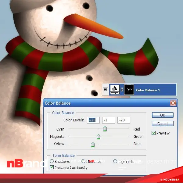 Tạo Người Tuyết và Bông Tuyết Lấp Lánh trong Photoshop 17c Tạo Người Tuyết và Bông Tuyết Lấp Lánh trong Photoshop
