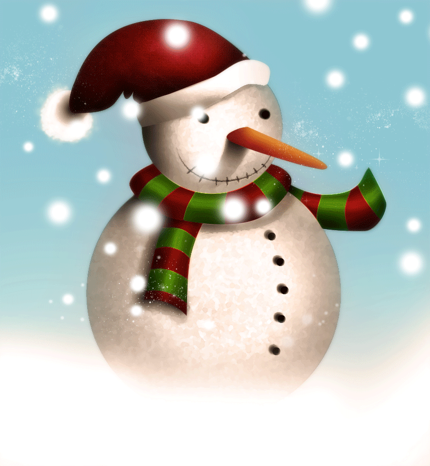 snowman new2 Tạo Người Tuyết và Bông Tuyết Lấp Lánh trong Photoshop