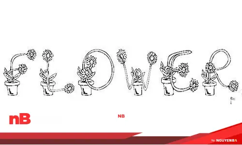 30 font chữ hoa dành cho những thiết kế đáng yêu 22 flower-font-14