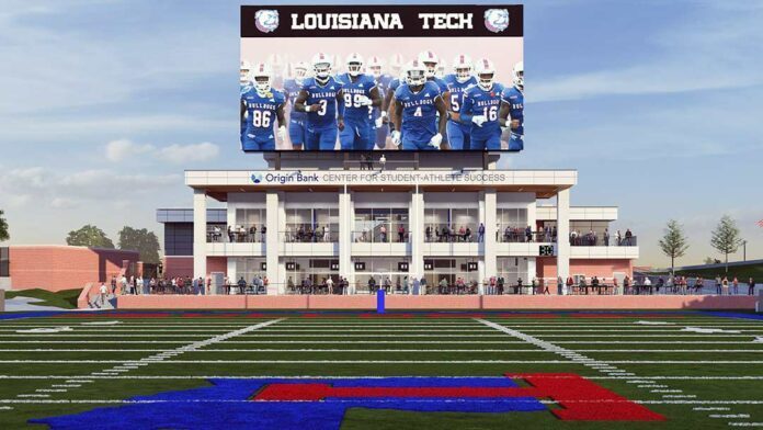 Louisiana Tech Lập kế hoạch Trải nghiệm AV lớn cho bóng đá tại nhà louisiana 696x392 1