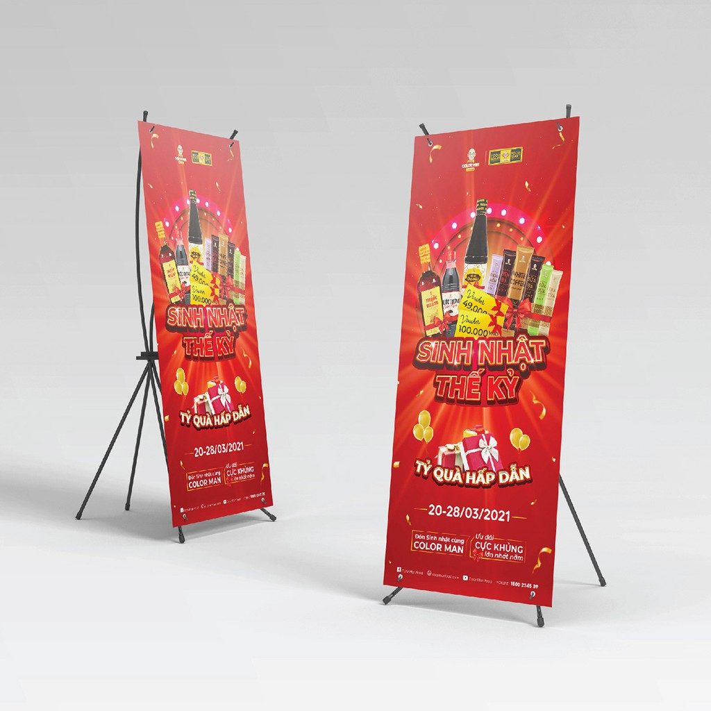 Cung cấp standee số lượng lớn tại Kon Tum chat lieu in standee