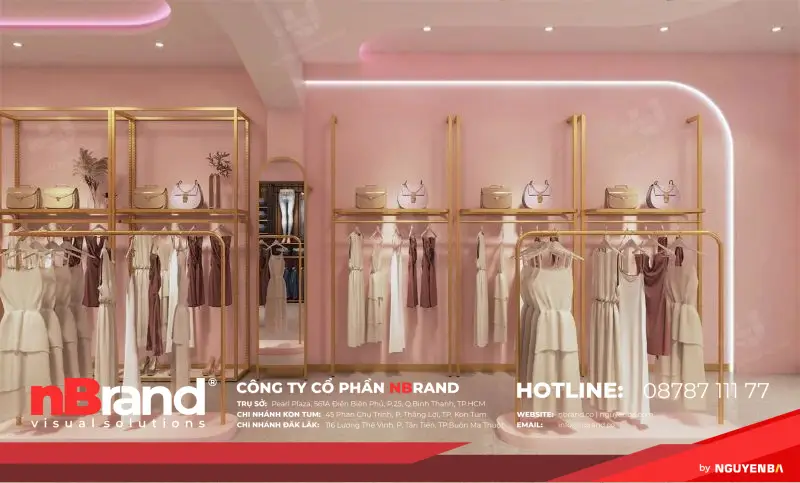 Thiết kế thi công trọn gói shop thời trang tại huyện Ngọc Hồi - Kon Tum thi cong shop quan ao 14