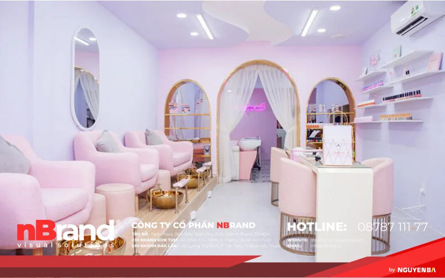 Trọn gói bảng hiệu nội thất tiệm Nails tại Kon Tum Anh chup man hinh 2023 11 01 234453
