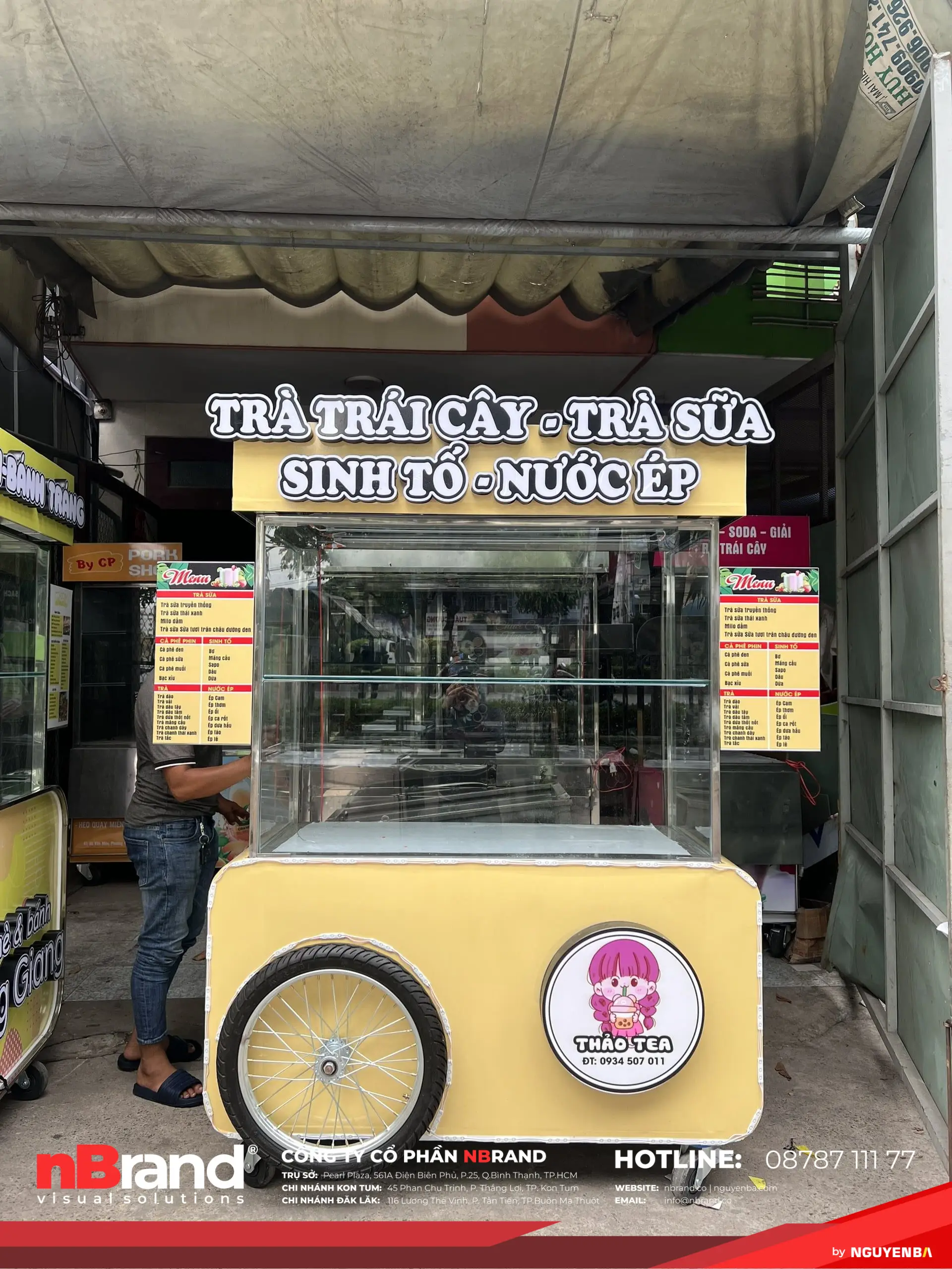Sản xuất xe quầy cafe take away chất lượng cao 11 Sản xuất xe quầy cafe take away chất lượng cao Xe tra sua tra trai cay 1m2 1 1