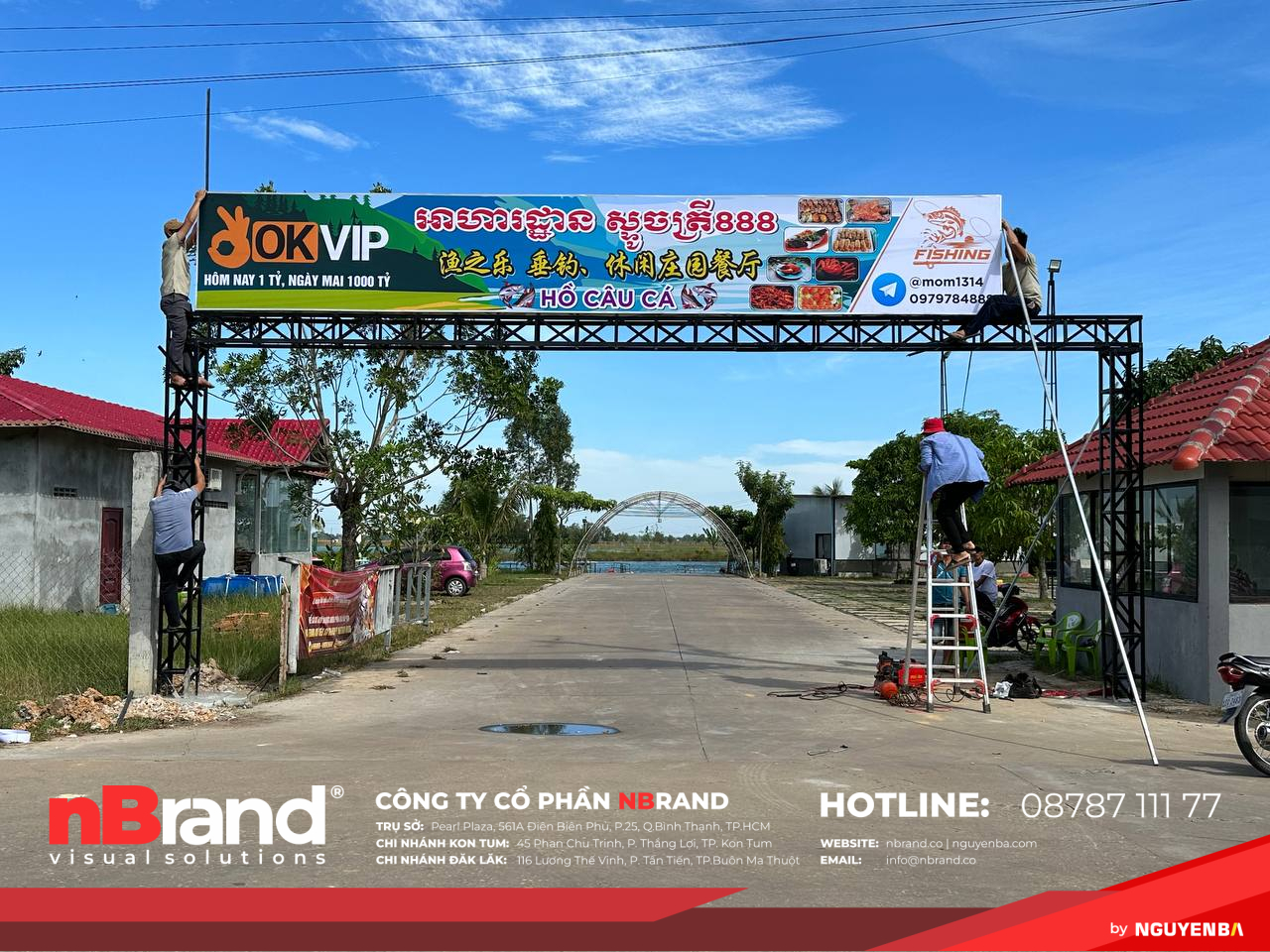 Quy trình sản xuất và vận chuyển bảng hiệu quảng cáo từ nBrand Kon Tum sang Lào 10 Quy trình sản xuất và vận chuyển bảng hiệu quảng cáo từ nBrand Kon Tum sang Lào lam bang hieu tai sihanuk