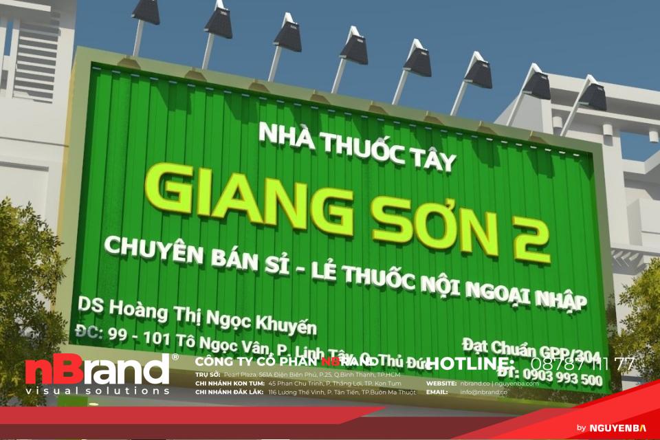 Bảng hiệu, nội thất nhà thuốc Mau bang hieu cua hang thuoc tay dat chuan tai Thu Duc