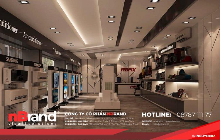 Cửa hàng điện máy trọn gói bảng hiệu và nội thất Thiet ke showroom dien may 4 3