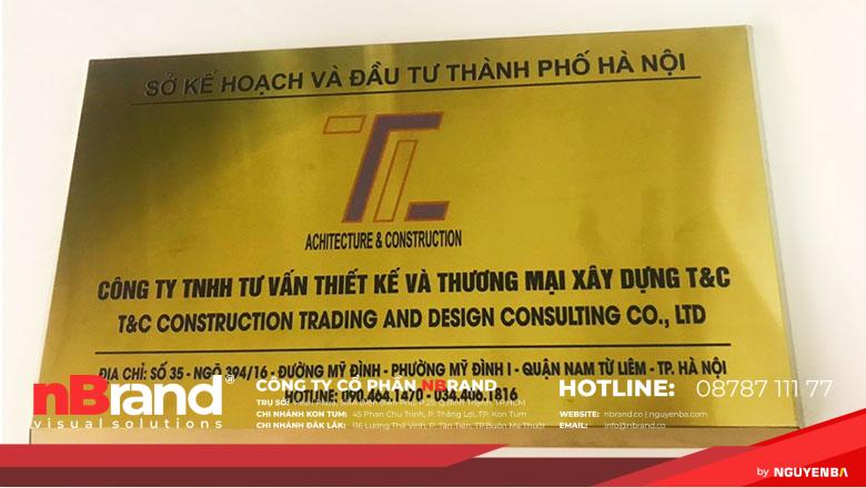 Bảng hiệu công ty làm bằng đồng 8