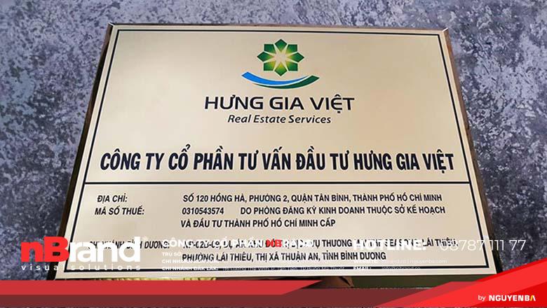 Bảng hiệu công ty làm bằng đồng 9