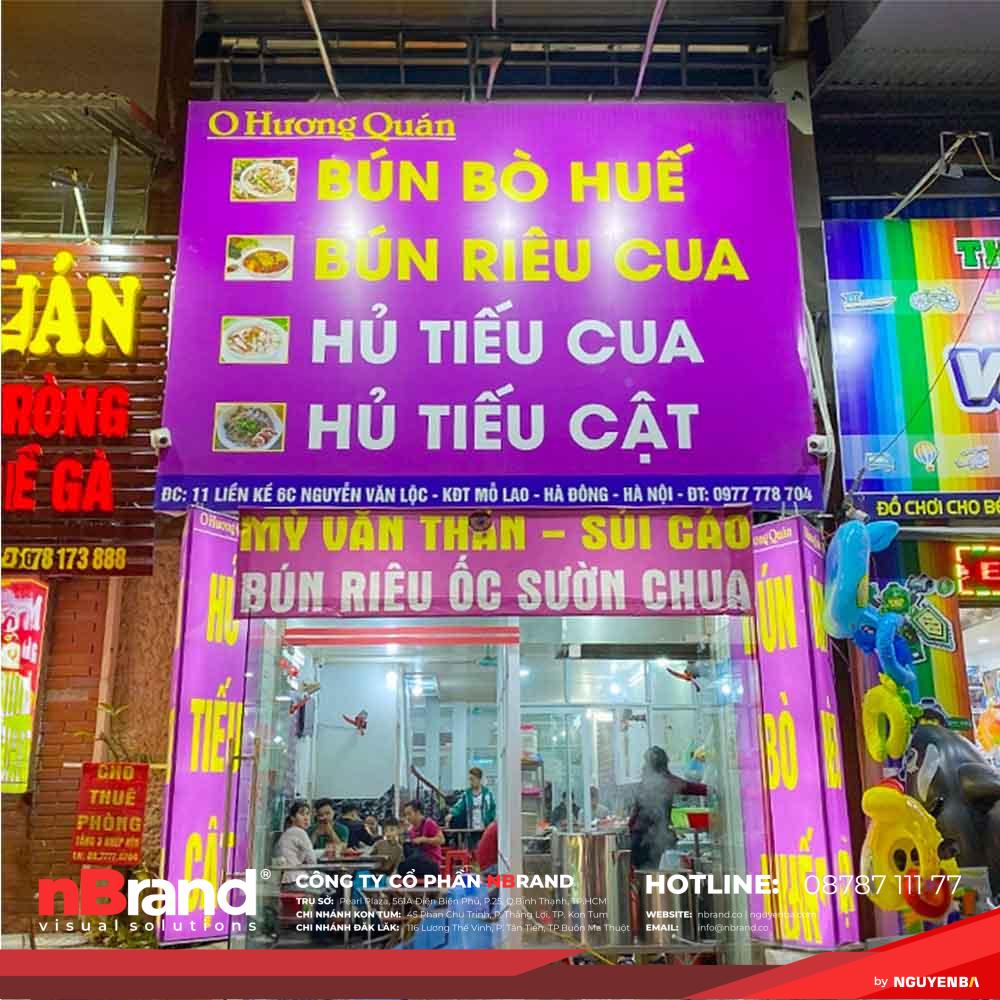 Mẫu Bảng Hiệu Bún Bò Huế, Bún Đậu, Bún Thịt Nướng Đẹp