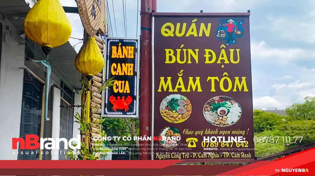 bảng hiệu bún đậu treo