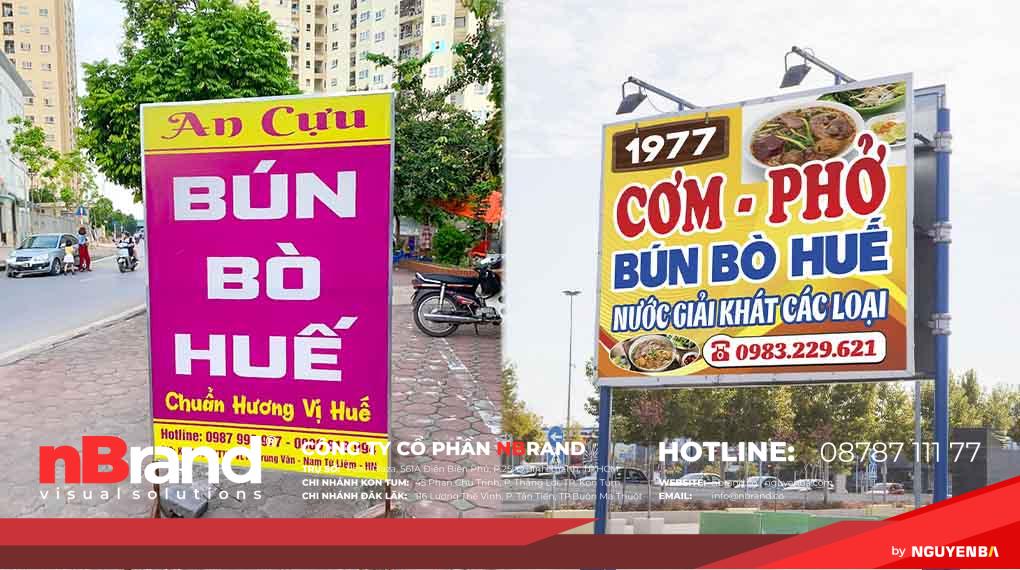 Bảng Hiệu Bún Bò Huế, Bún Đậu, Bún Thịt Nướng