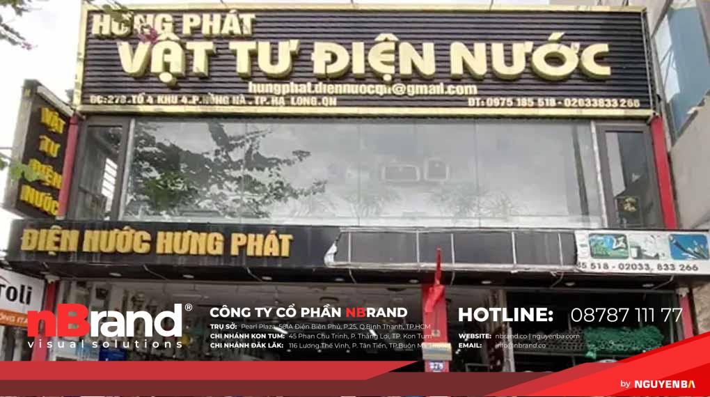 biển hiệu điện nước chữ bằng inox