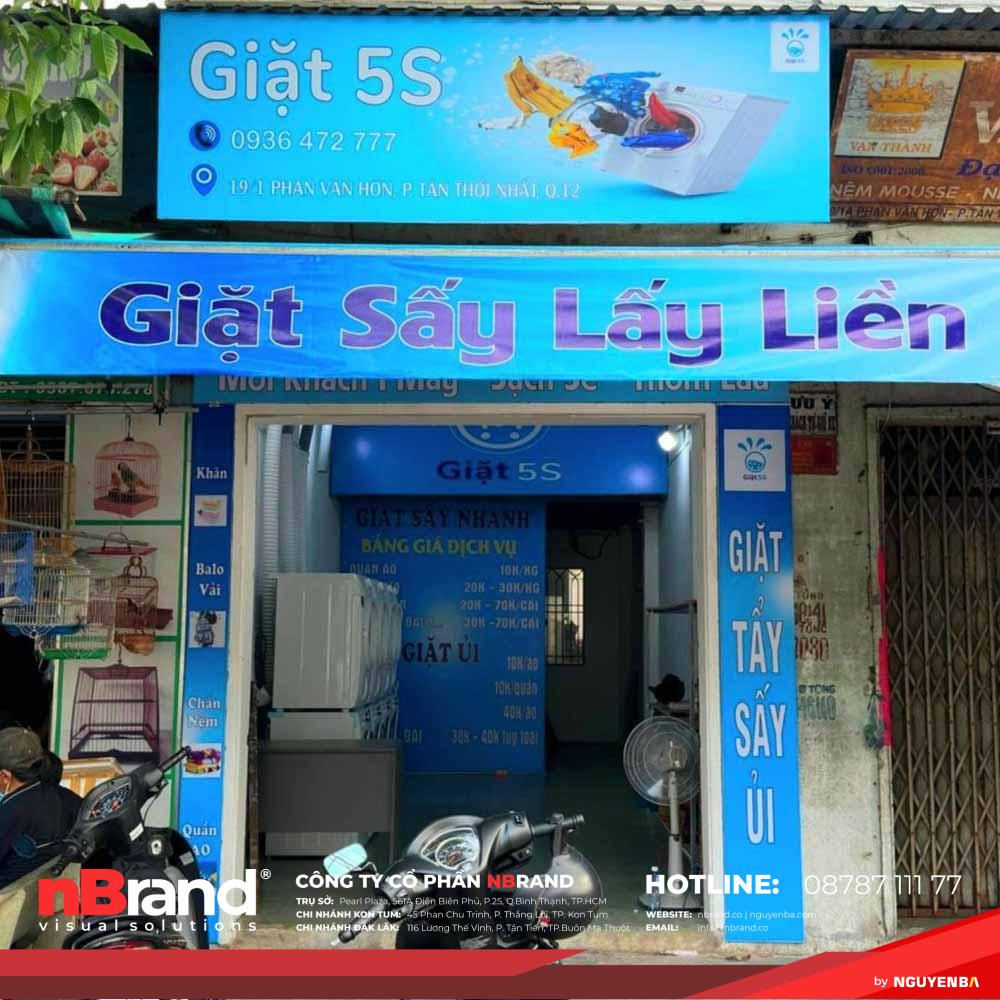 Mẫu Bảng Hiệu Giặt Sấy Đẹp