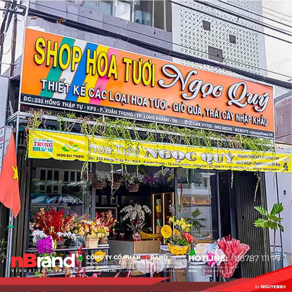 Bảng Hiệu Shop Hoa Tươi Đẹp - Thiết Kế Đẹp Mê Mẫn