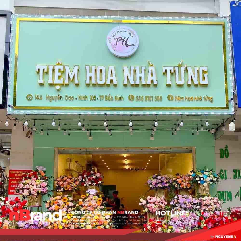 Bảng Hiệu Shop Hoa Tươi Đẹp - Thiết Kế Đẹp Mê Mẫn