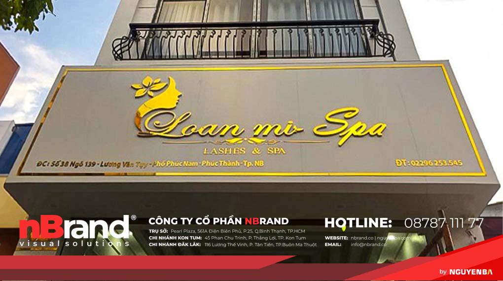 làm bảng hiệu spa bằng chữ inox