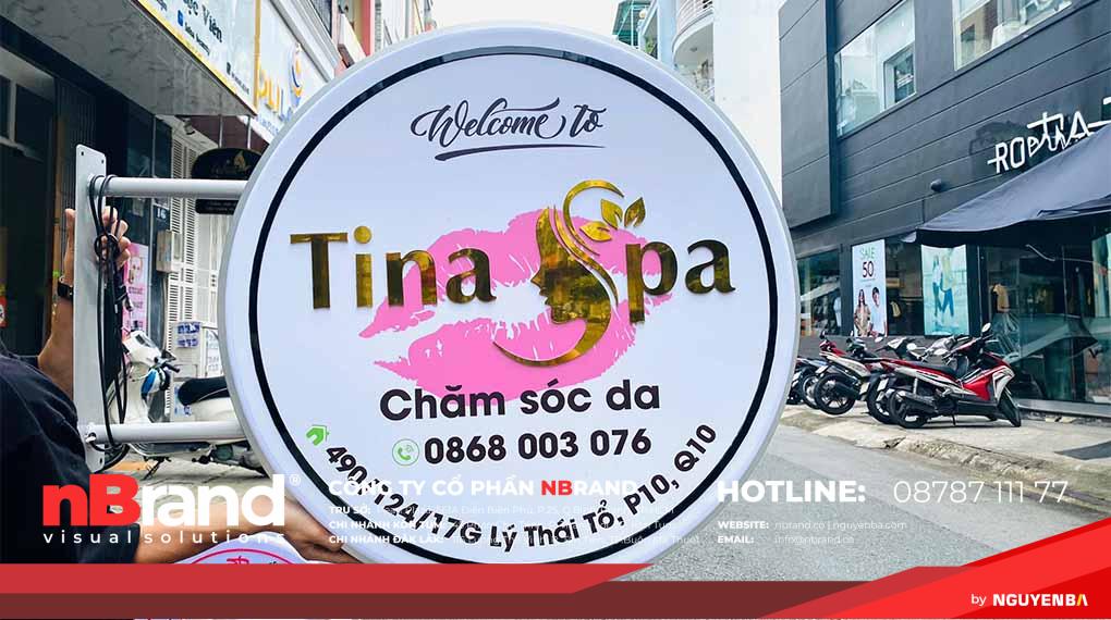 bảng hiệu spa bằng mica