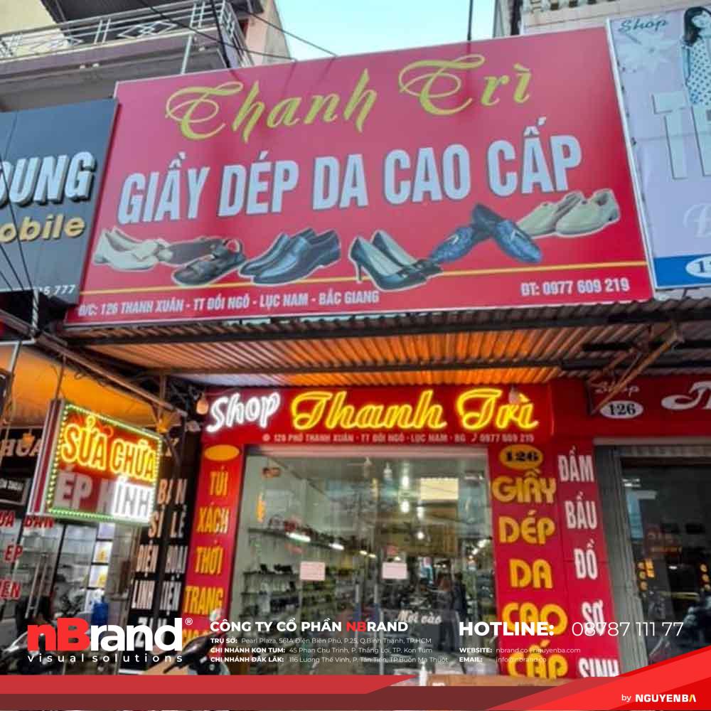 Mẫu Bảng Hiệu Shop Giày Dép