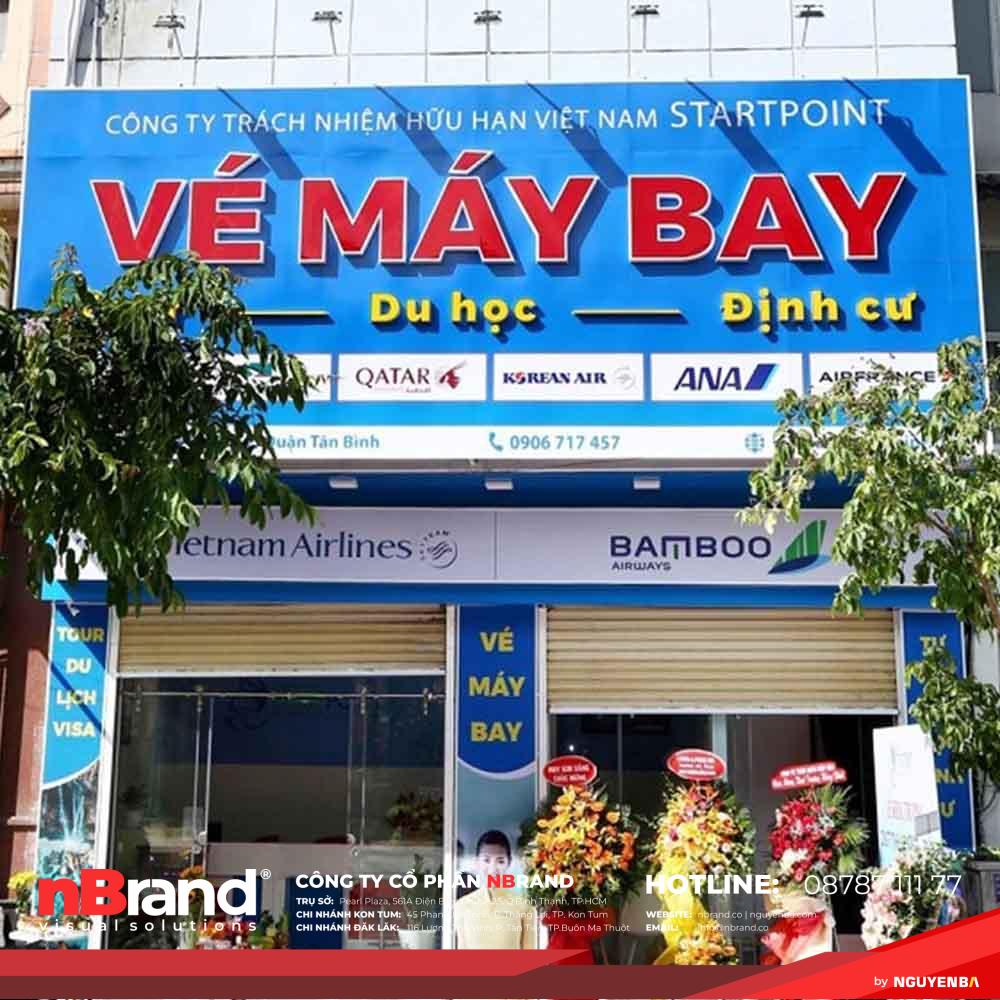 Mẫu Bảng Hiệu Đại Lý Vé Máy Bay