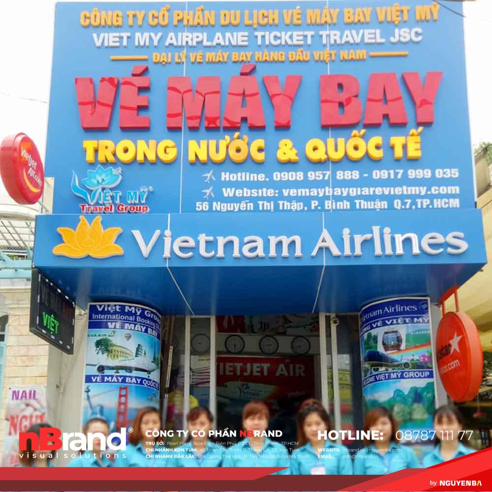 Mẫu Bảng Hiệu Đại Lý Vé Máy Bay