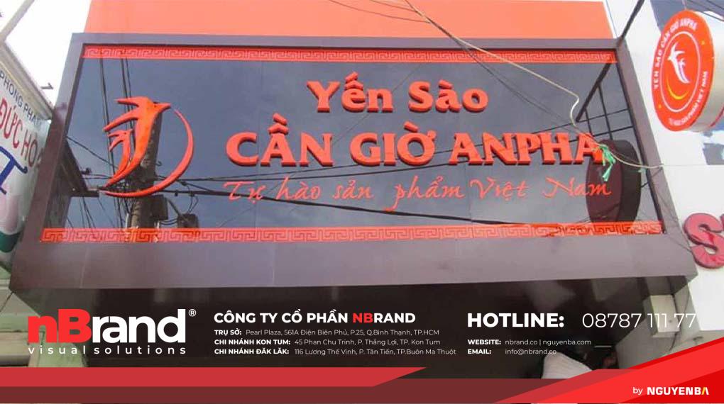 bảng hiệu yến sào nền alu đẹp