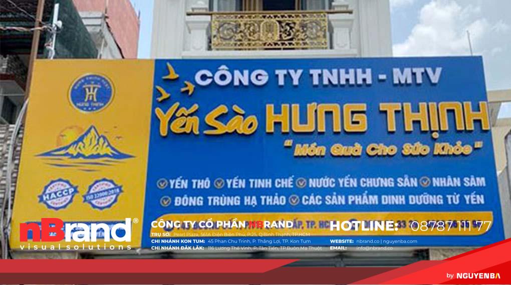 bảng hiệu yến sào chữ nổi