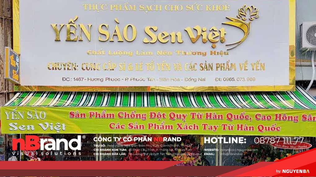 biển hiệu yến sào chữ inox