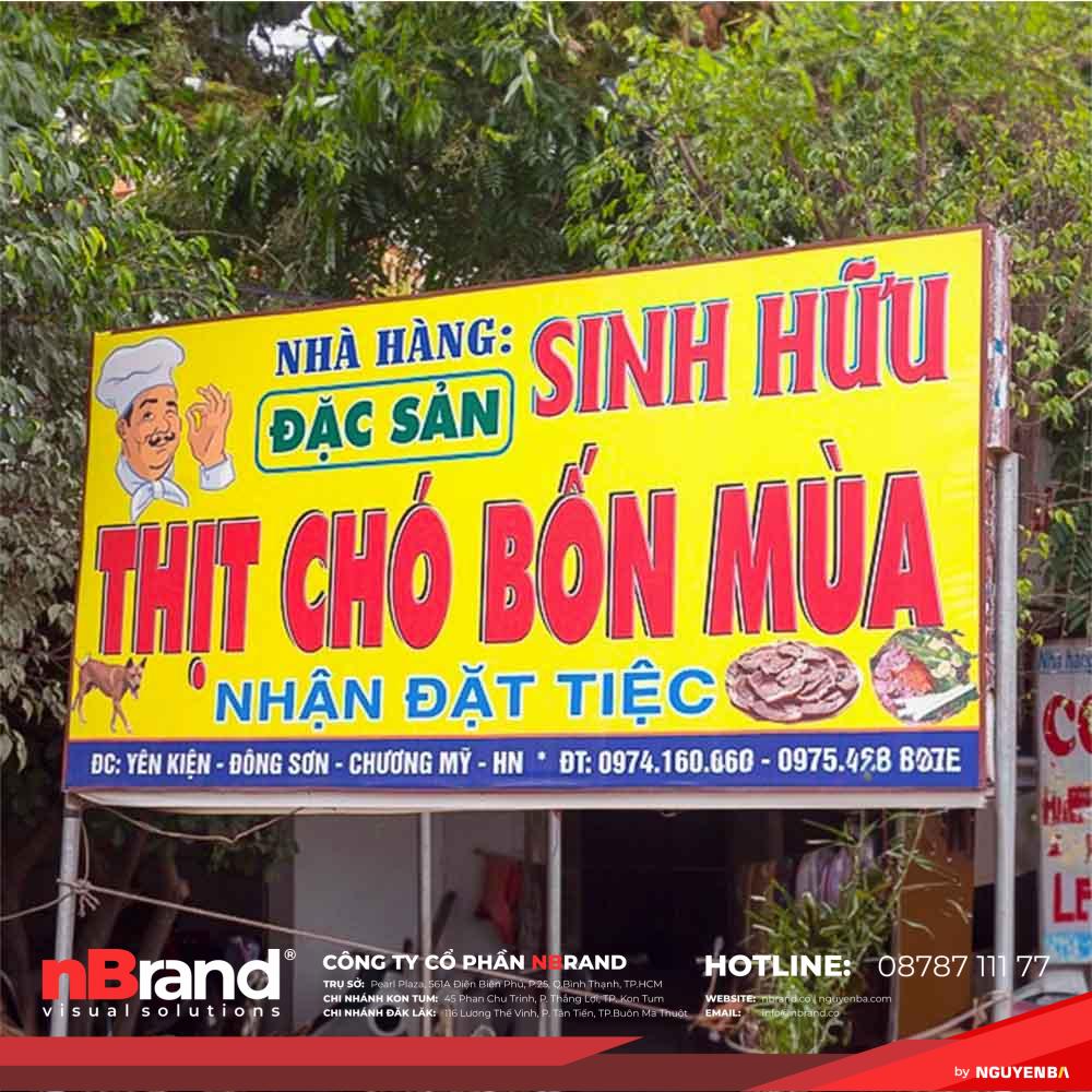 Bảng Hiệu Nhà Hàng Đẹp Xuất Sắc (chất liệu alu hoặc bạt)