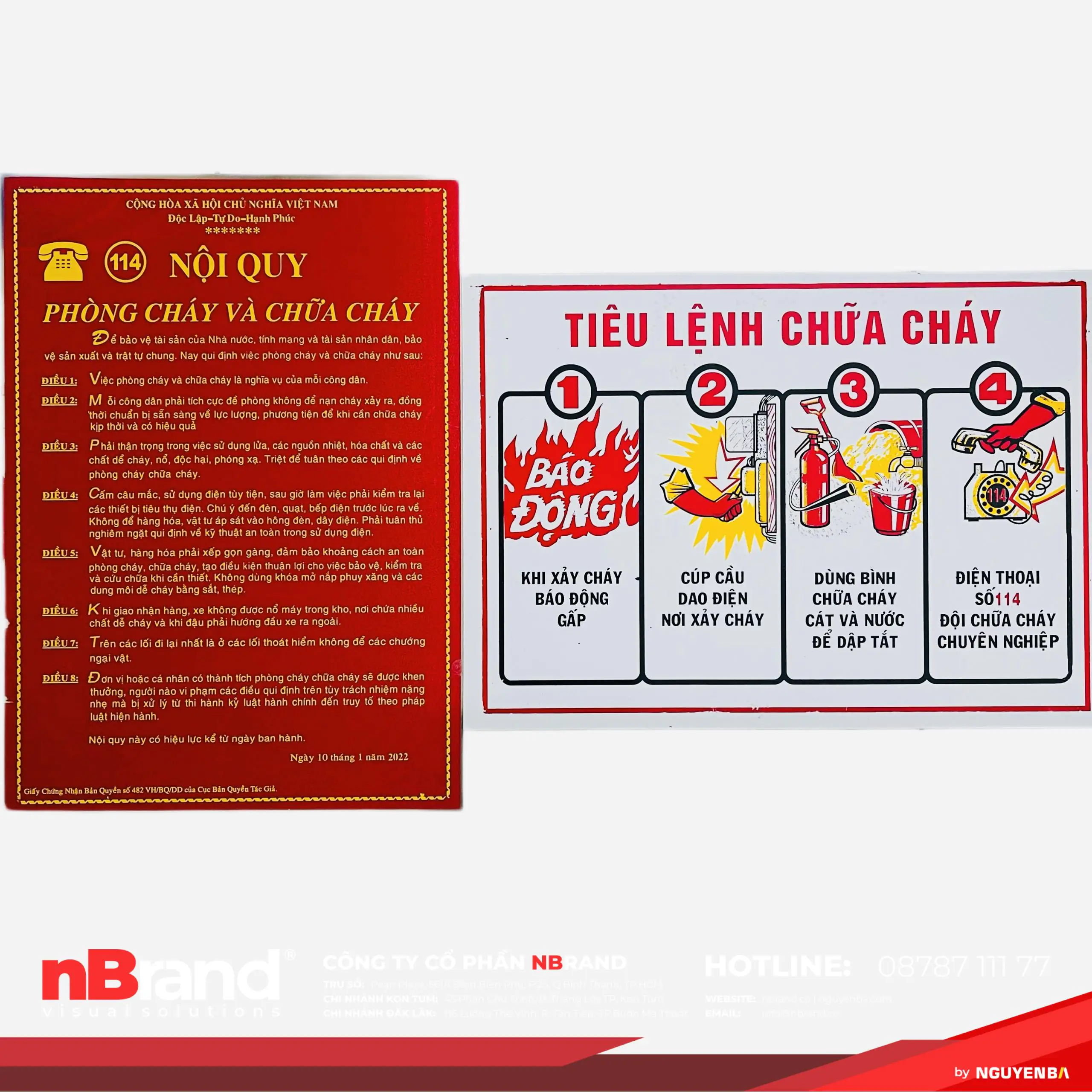 Sản xuất và bán sẵn bảng tiêu lệnh chữa cháy tại Kon Tum bo noi quy tieu lenh bang ton