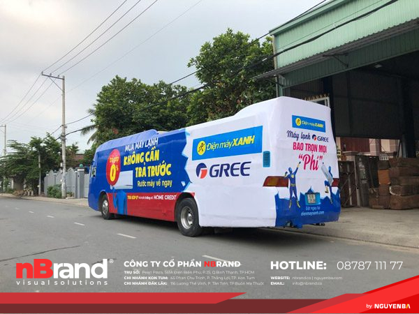 Dán decal xe buýt, xe bus dan decal quang cao dien may xanh anh 1