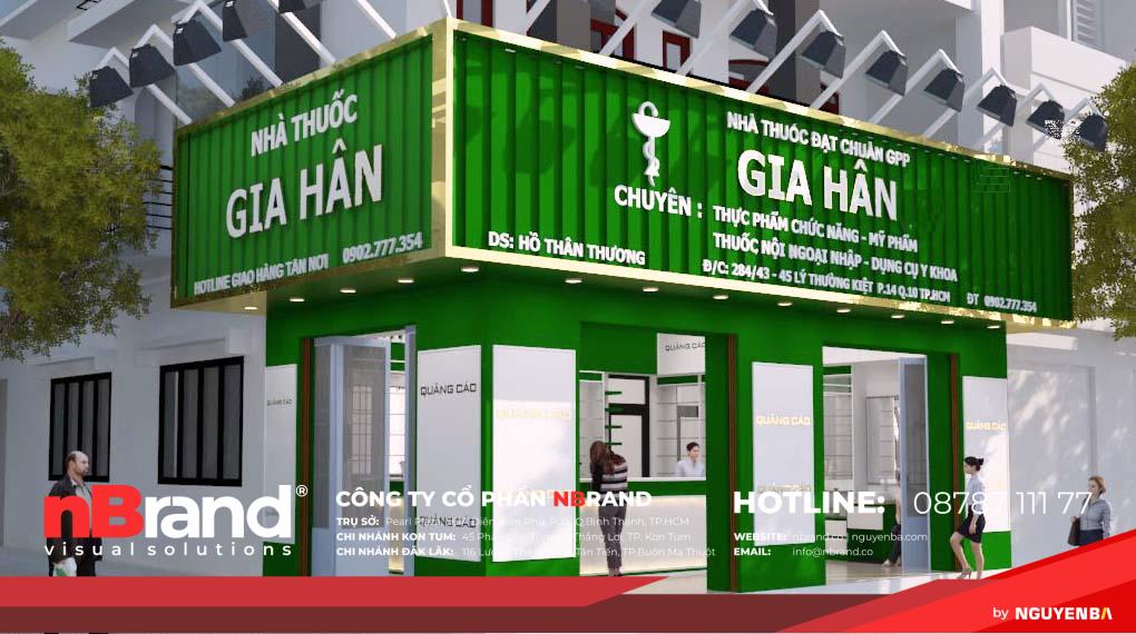 Thiết kế thi công nhà thuốc 2 mặt tiền