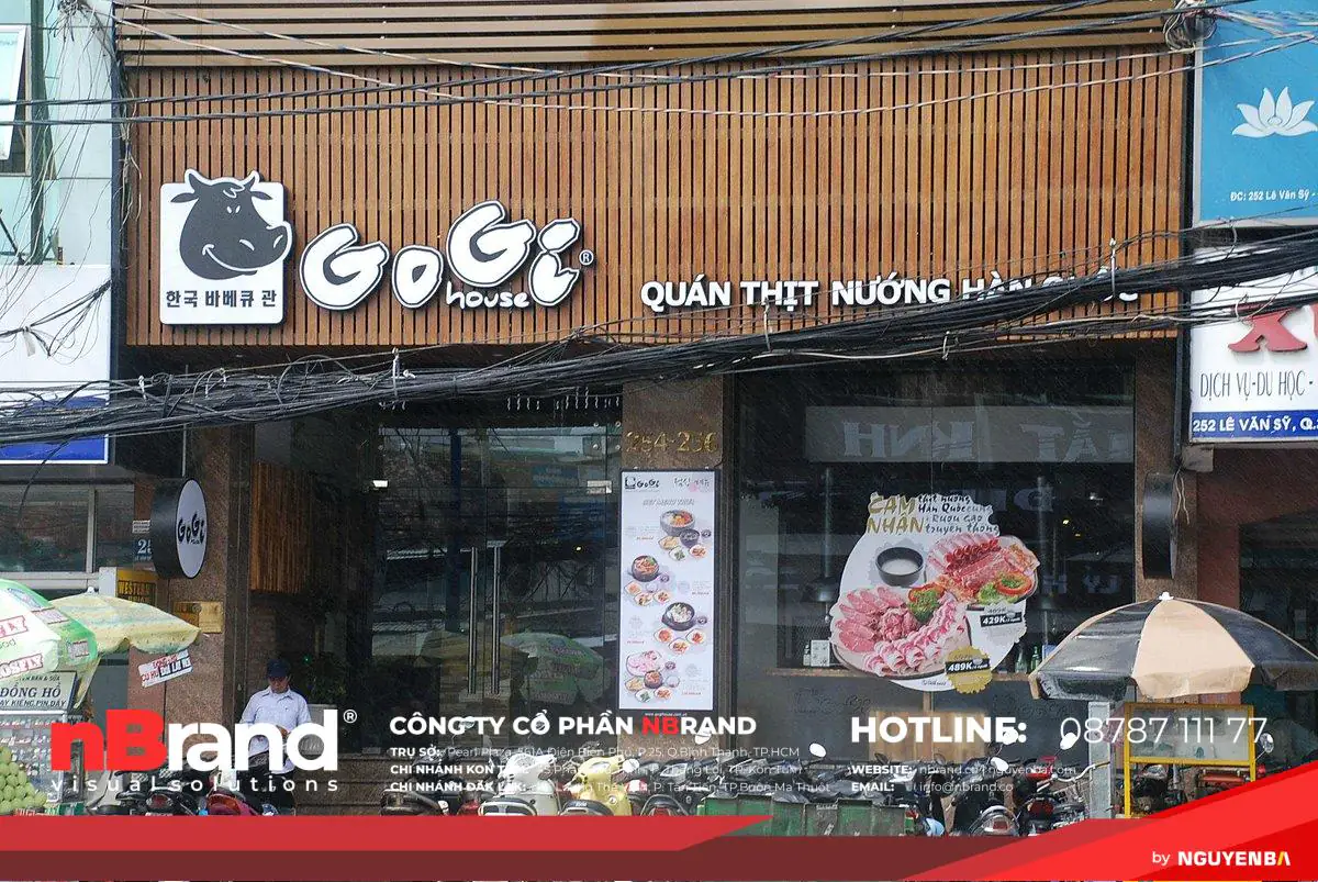 Hướng dẫn thiết kế bảng hiệu cho nhà hàng thu hút thực khách 11 Hướng dẫn thiết kế bảng hiệu cho nhà hàng thu hút thực khách gogi house