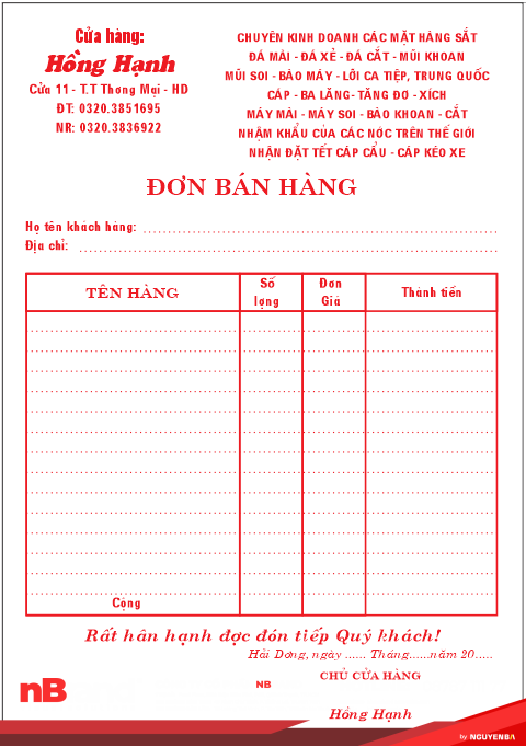 hoa-don Hoá đơn bán lẻ hoa don