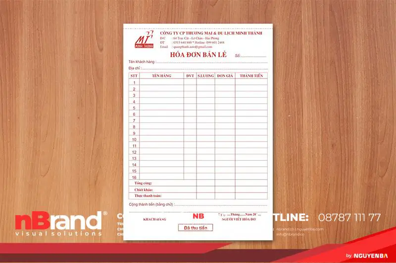 In hoá đơn bán lẻ giá rẻ tại Kon Tum