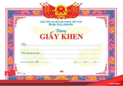 Giấy khen đẹp cach in giay khen