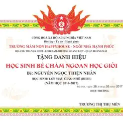 Bằng khen 13 Bằng khen mau giay khen truong mam non dep